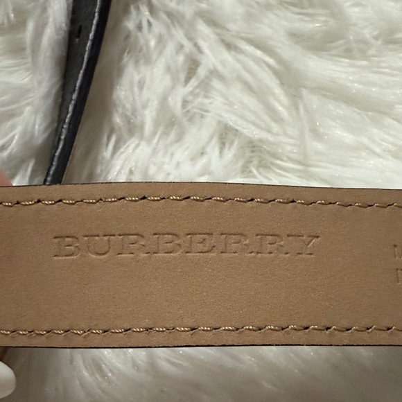 Burberry Black Leather Belt with Gold Buckle main image 4